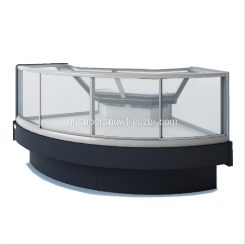 Vierkante glazen deur Deli Display Corner Showcase Koelkast